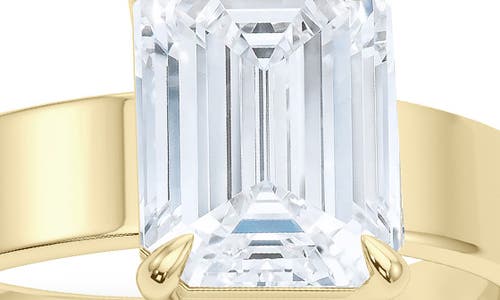 Hautecarat Emerald Cut Cigar Lab Created Diamond Ring In 2.00ctw 18k Yellow Gold