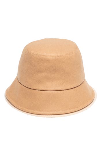Shop Eugenia Kim Suzuki Bucket Hat In Camel/cream