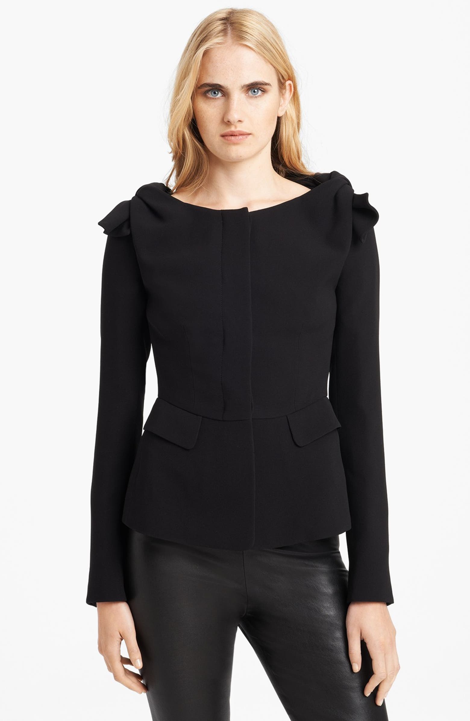 Burberry Prorsum Knotted Shoulder Silk Georgette Jacket | Nordstrom