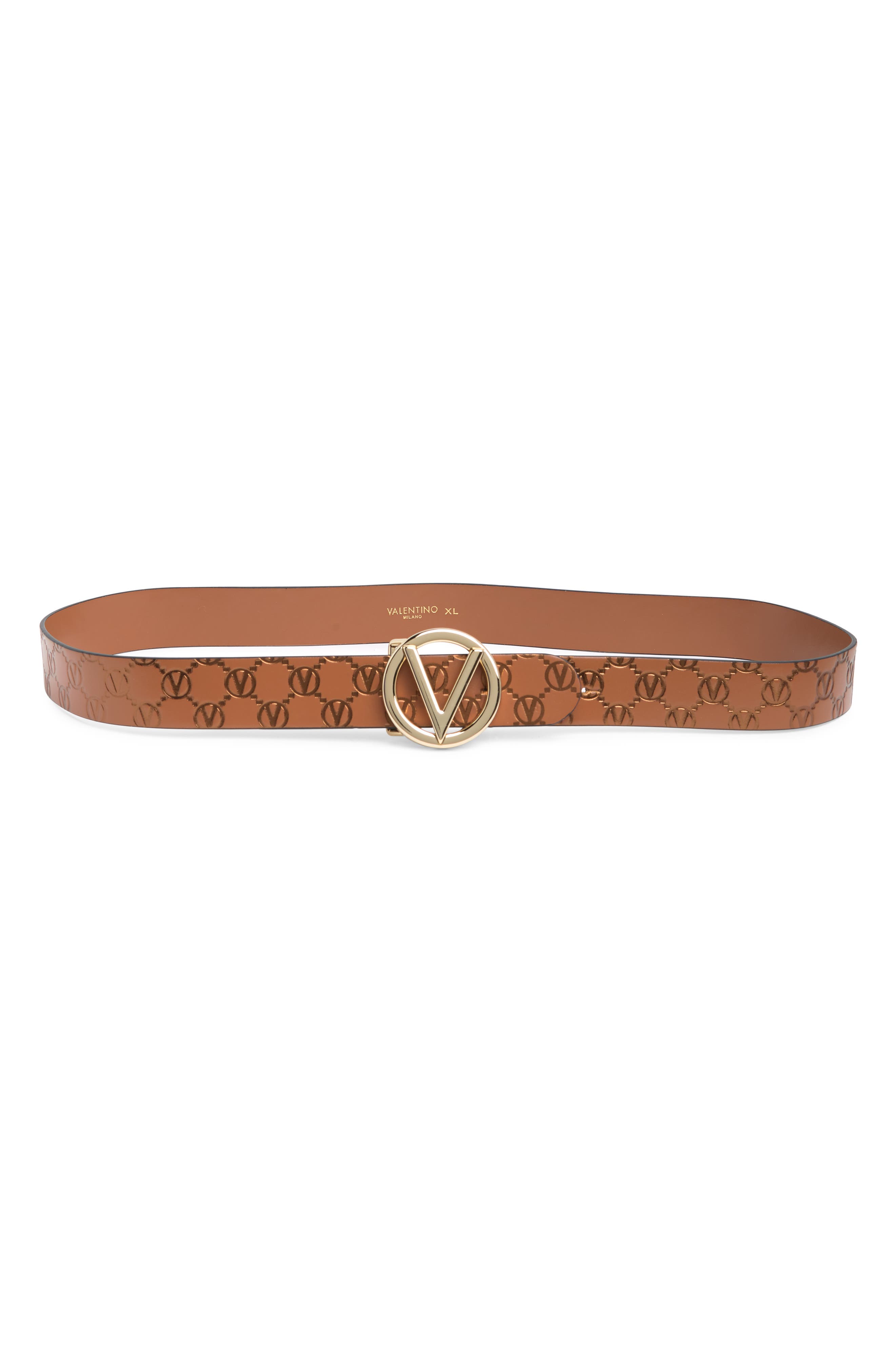 forslag Søg spand Valentino By Mario Valentino Giusy Monogram Leather Belt In Brown | ModeSens