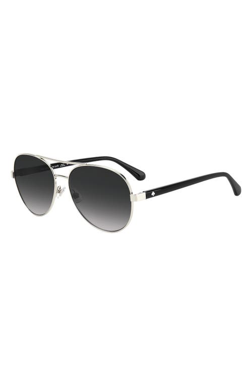 Shop Kate Spade New York Averie 58mm Gradient Aviator Sunglasses In Palladium/grey Shaded