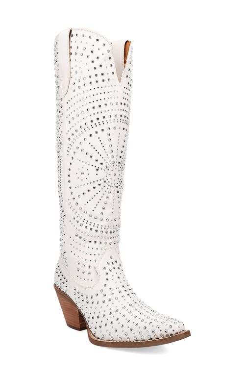 Shop Dingo Honkeytonk Honey Knee High Denim Boot In White