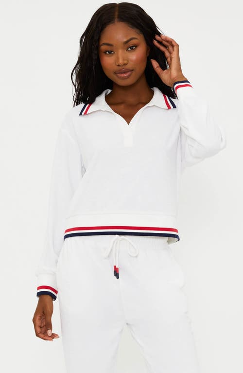 Shop Beach Riot Martina Cover-up Polo Sweater In Americana