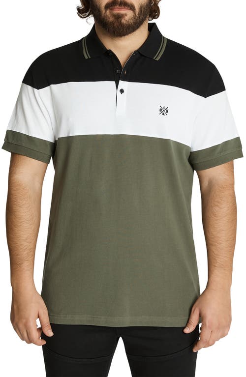 Johnny Bigg Dangerfield Stripe Polo Shirt in Khaki