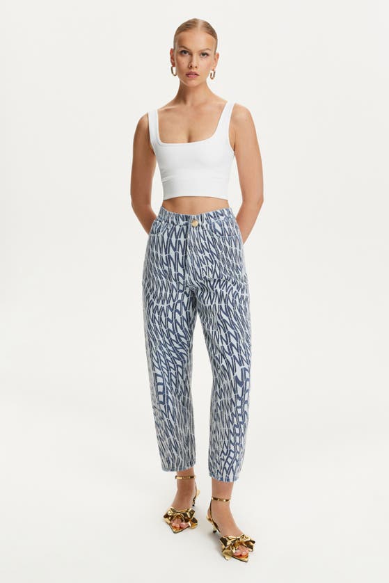 Shop Nocturne Printed Mom Jeans In Multi-colored