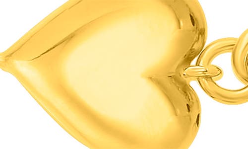 Karat Rush Puffed Heart Station Chain Bracelet In Yellow