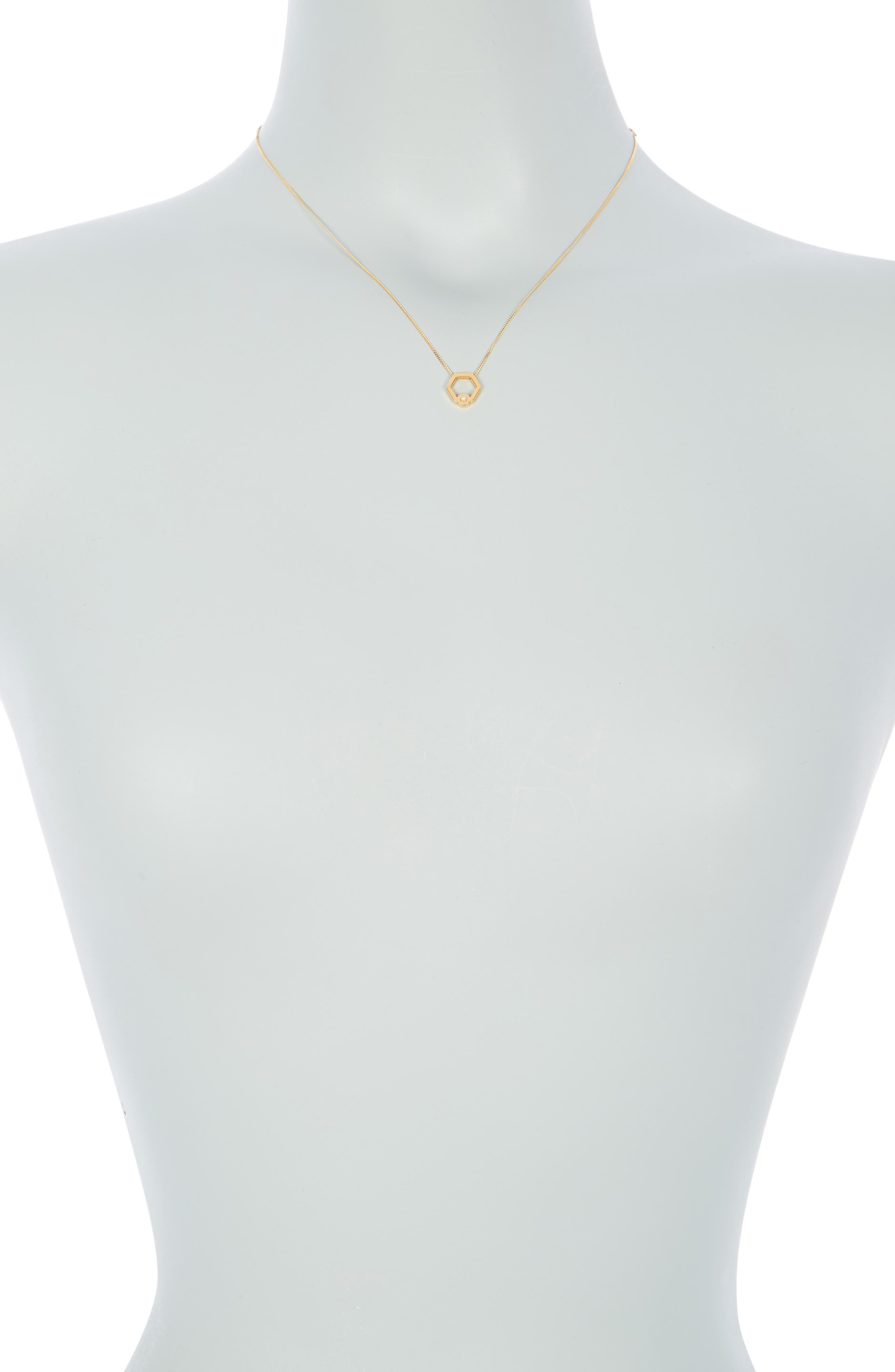 Alex And Ani Honey Comb Pendant Necklace In White