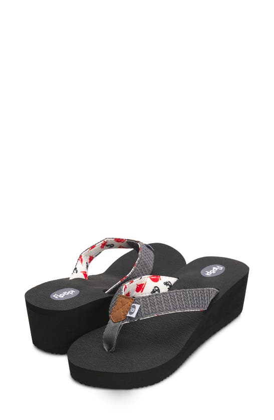 Shop Floopi Comfort Sponge Wedge Sandal In Grey