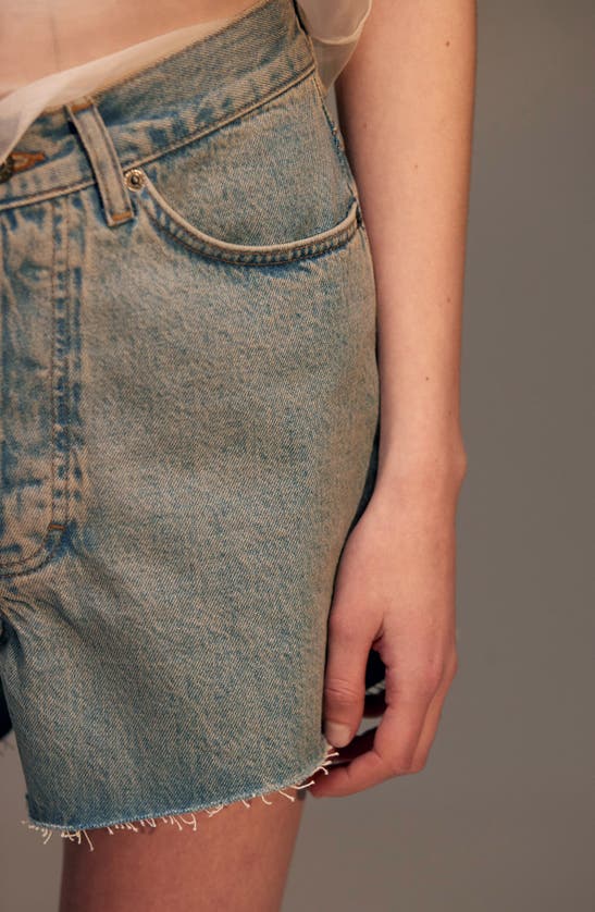 Shop Topshop Lover Cutoff Denim Shorts In Light Blue