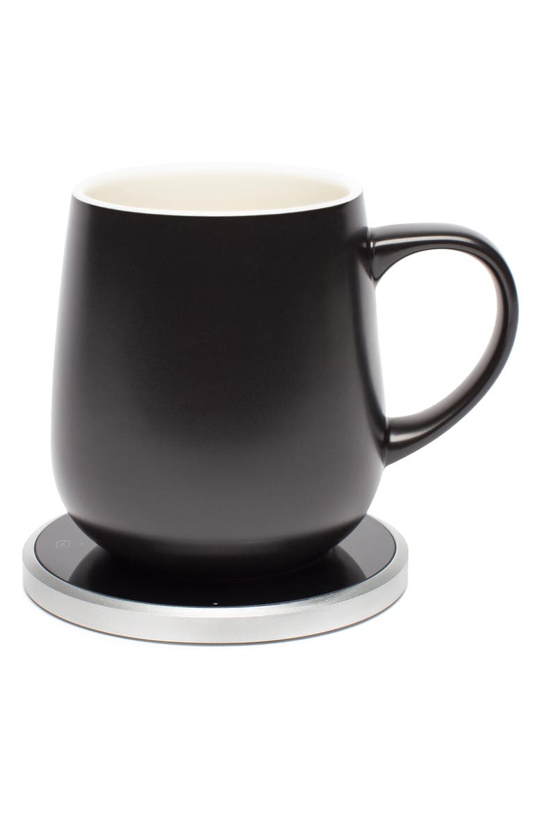 OHOM Kopi Mug & Warmer Set, Main, color, BLACK