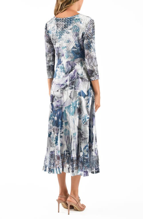 KOMAROV KOMAROV CHARMEUSE & CHIFFON MIDI COCKTAIL DRESS