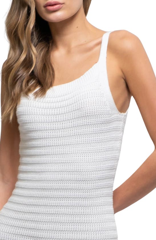 Shop Blu Pepper Sleeveless Cotton Sweater Dress In White