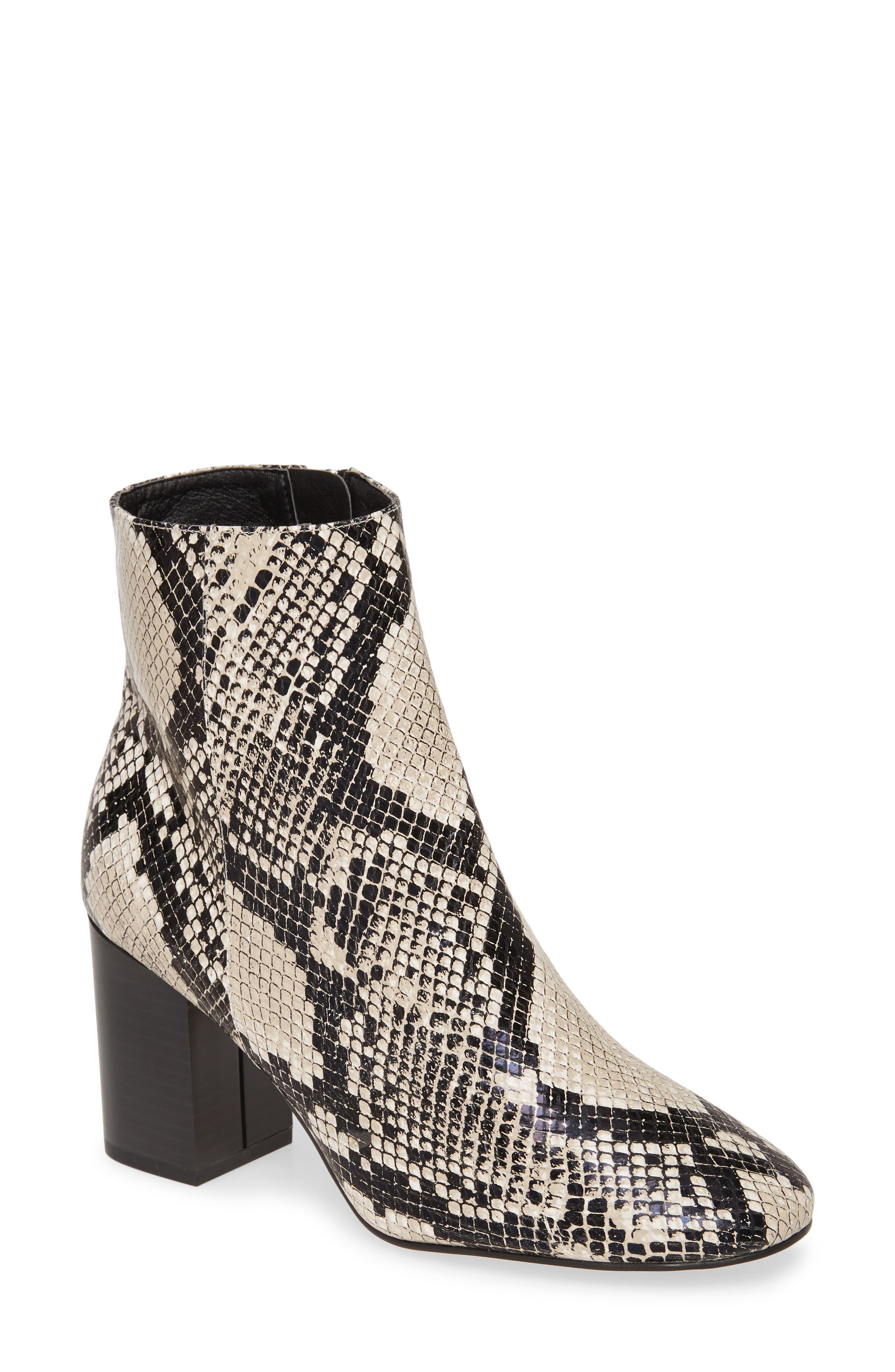 halogen snakeskin booties