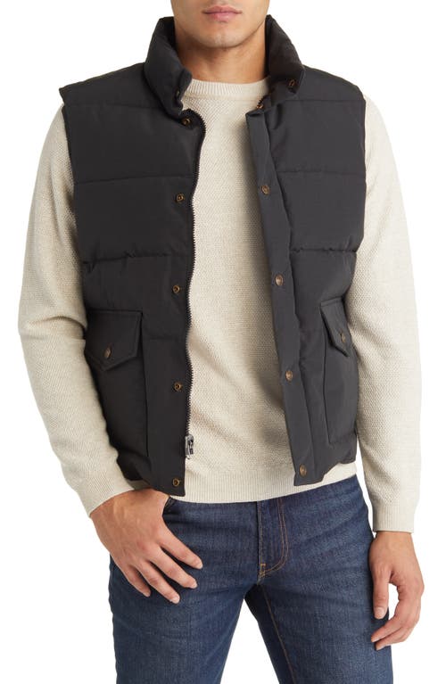 Men's Nylon & Cotton Puffer Vest in Black