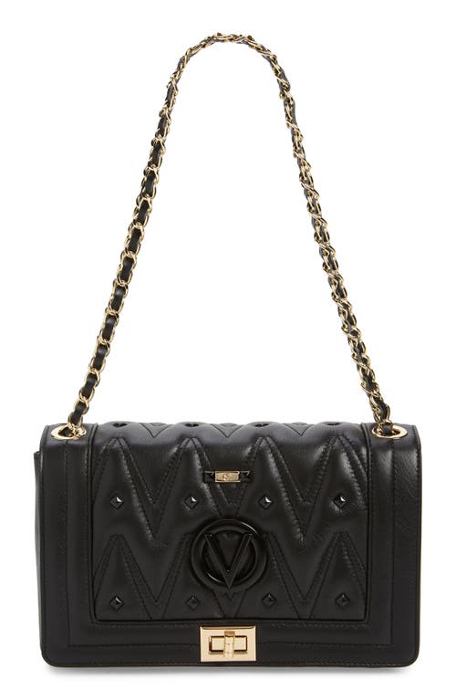 Shop Valentino By Mario Valentino Alice Diamond Convertible Leather Shoulder Bag In Black