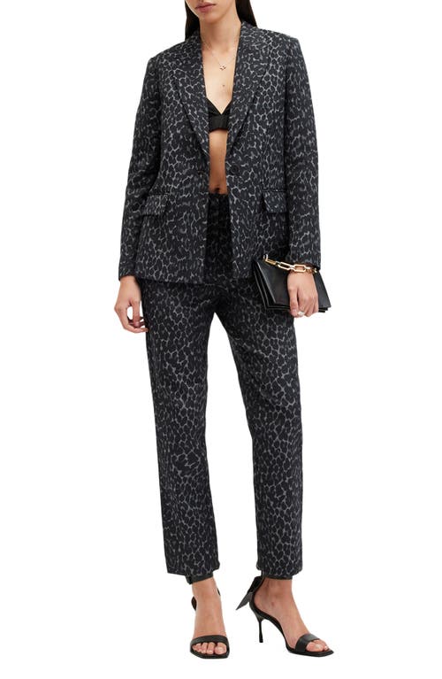 Shop Allsaints Aurora Animal Print Blazer In Leopard Grey/black