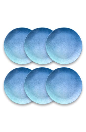 Tarhong 6-piece Oceanic Ombré Salad Plate Set In Blue