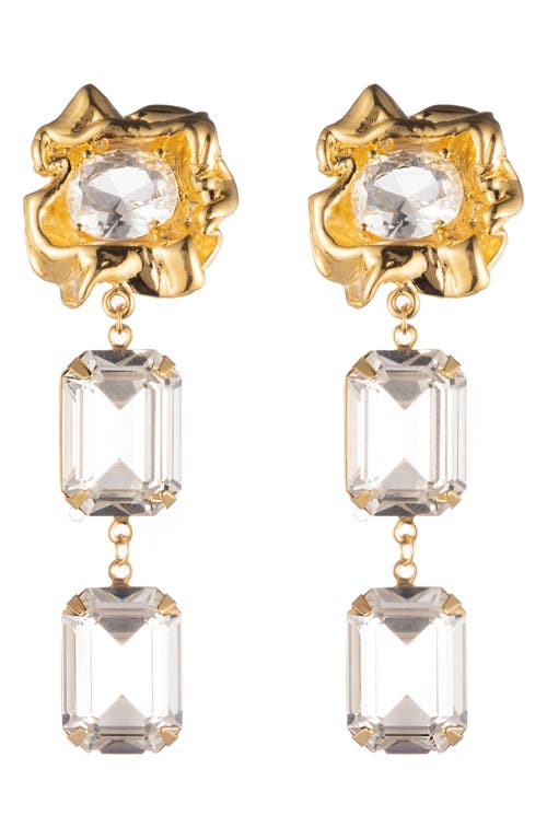 Ada Crystal Drop Earrings in Gold - Crystal