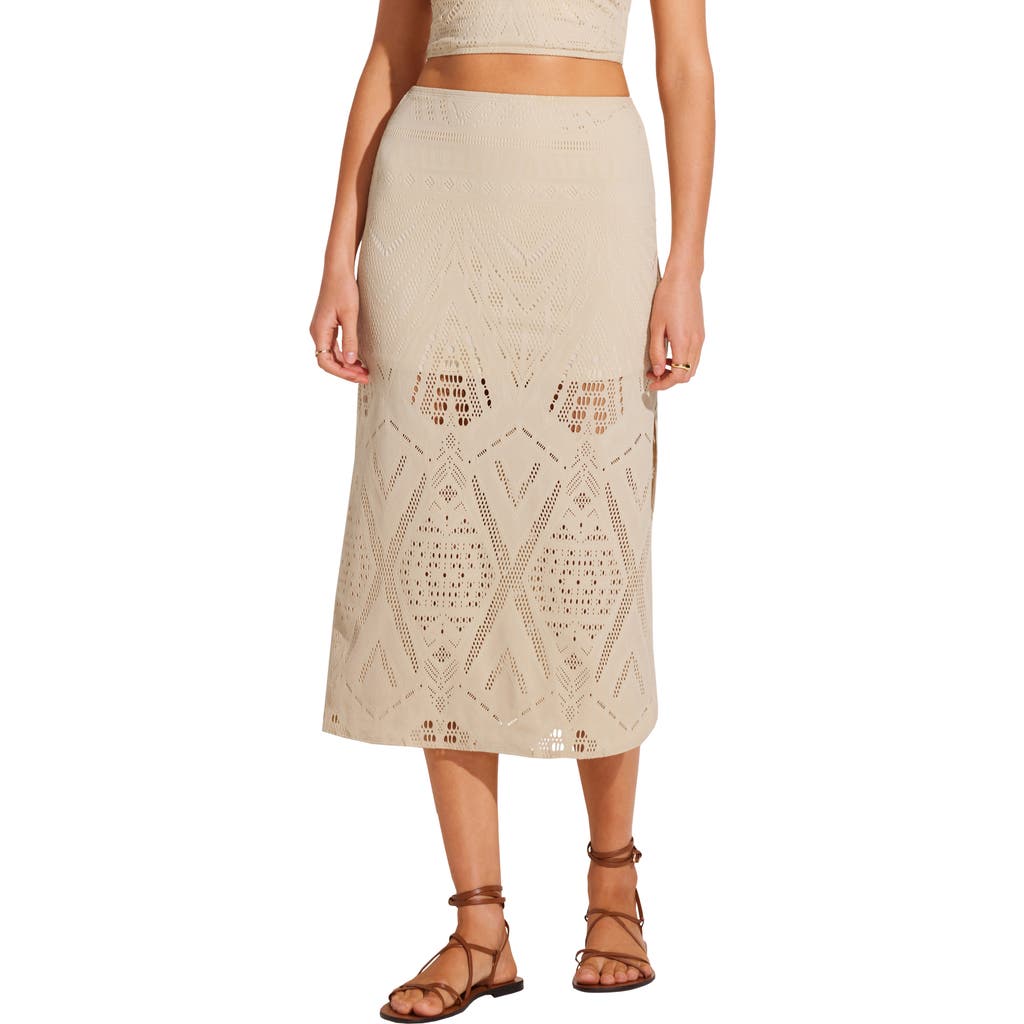 Vitamin A ® Harper Crochet Lace Cover-up Midi Skirt In Neutral