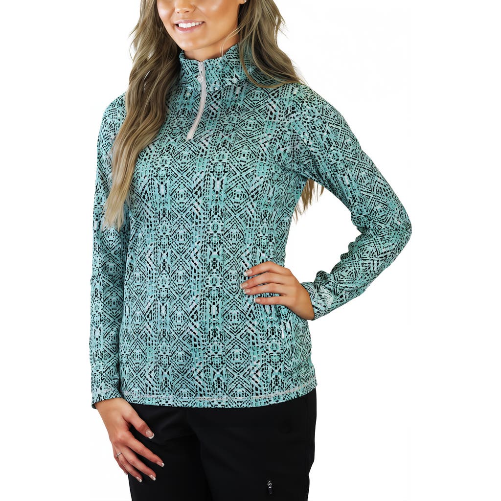 Uv Skinz Quarter Zip Vented Sun Shirt In Shasta Mosaic