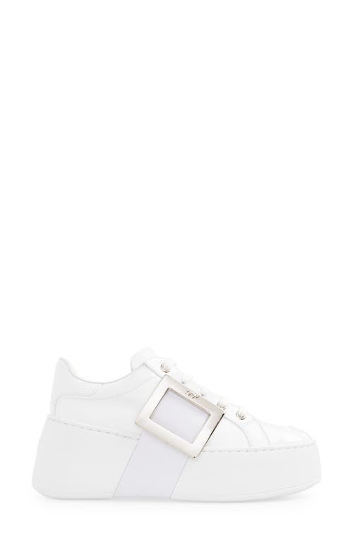 Roger Vivier Viv Skate Metal Buckle Trainers In Bianco