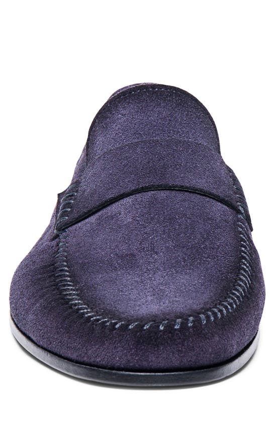 Santoni Tassel Suede Loafers In Blue