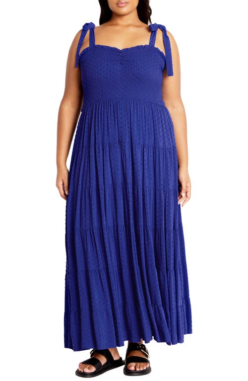 Shop City Chic Spot Sara Dobby Maxi Dress In Cobalt