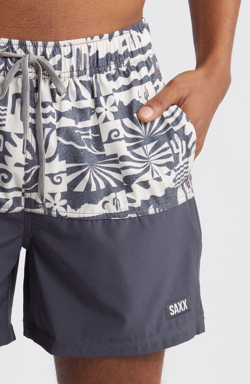 Saxx Oh Buoy Stripe 2-in-1 Hybrid Shorts In West Coast/india Ink