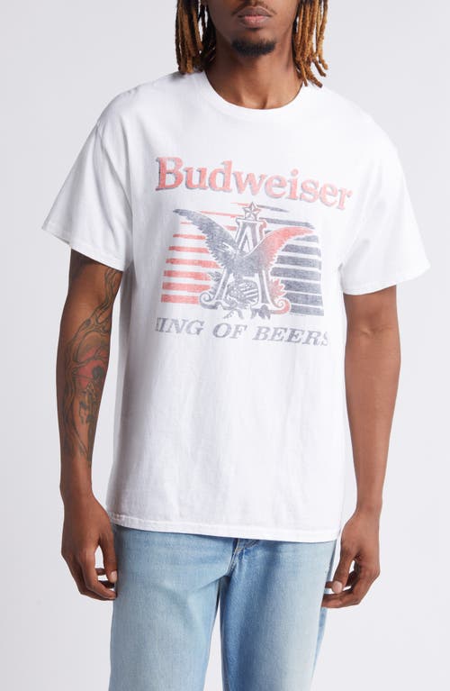 Junk Food Budweiser® Cotton Graphic T-shirt In White
