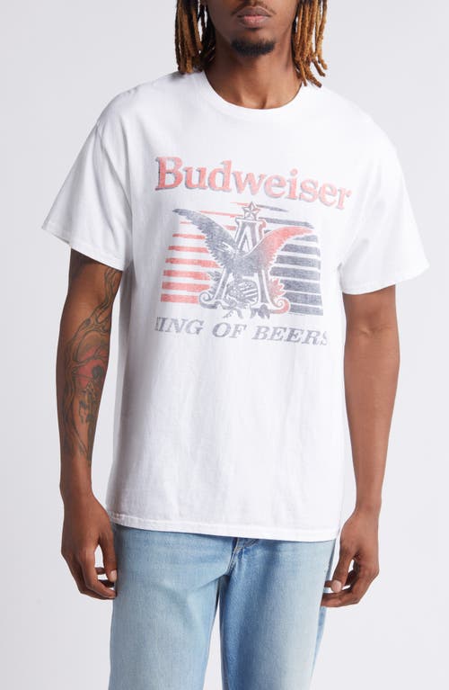 Junk Food Budweiser® Cotton Graphic T-Shirt in White