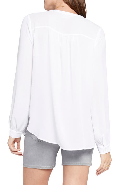 Shop Nydj Simone Popover Blouse In Optic White