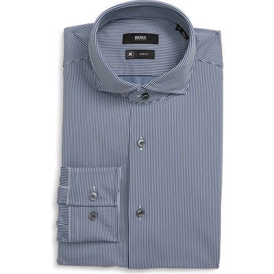Boss Slim Fit Stretch Stripe Dress Shirt, Blue