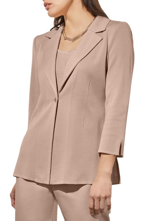 Shop Ming Wang One-button Knit Blazer In Java