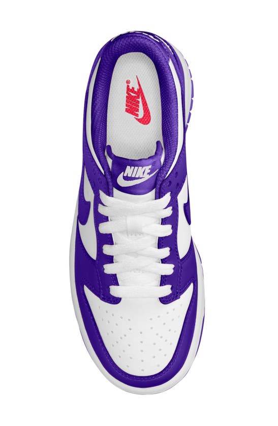 Shop Nike Kids' Dunk Low Basketball Sneaker In White/ Concord/ Red