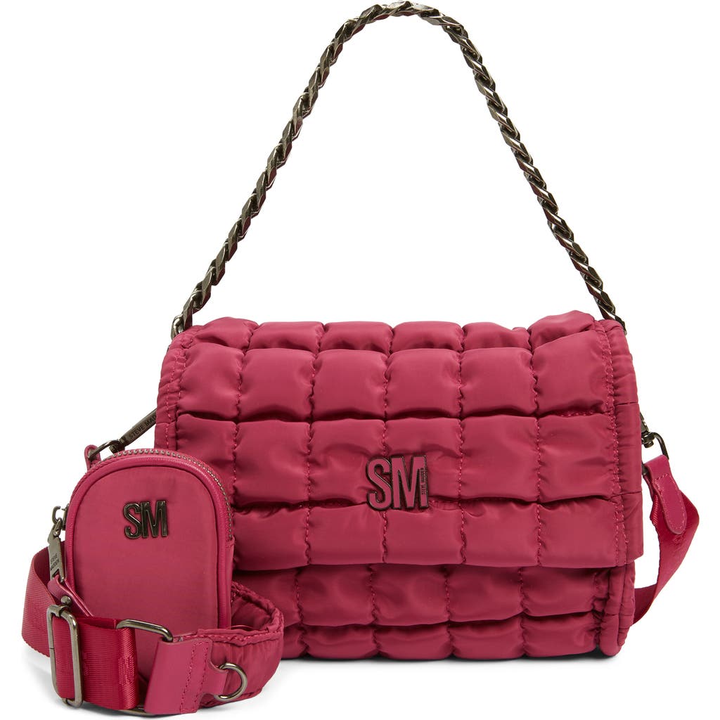 Steve Madden Bylon Quilted Crossbody Bag In Dark Fuchsia