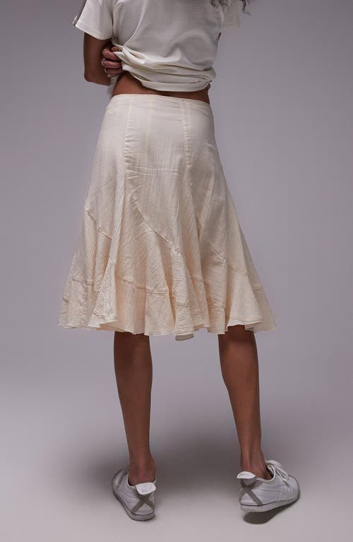 Shop Topshop Disjoint Knee Length Skirt In Ivory