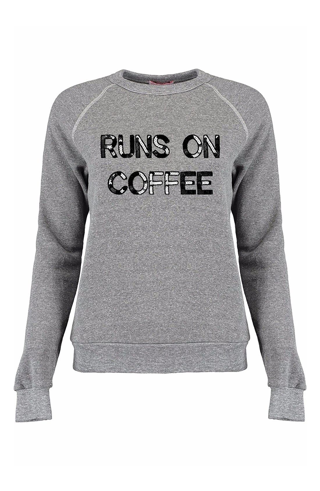 Bow & Drape 'Runs On Coffee' Sweatshirt Nordstrom