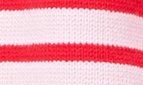 English Factory Knit Striped Sweater Cardigan Pink/red In Pink/red