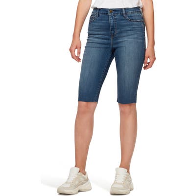 Sanctuary Modern High Waist Skimmer Denim Bermuda Shorts, Blue