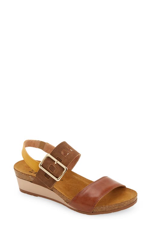 Dynasty Wedge Sandal in Maple Brown/brown/marigold