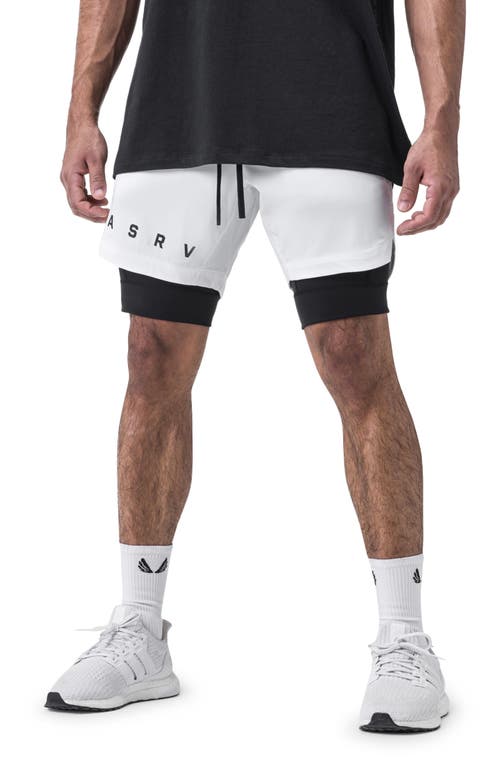 TETRA-LITE 7-Inch Water Repellent Liner Shorts in White Asrv/Black