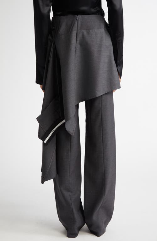 Shop Monse Tailored Skirt Trousers In Charcoal