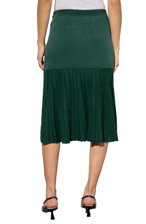 Shop Ming Wang Soft Mixed Media Trumpet Skirt In Forest Verid