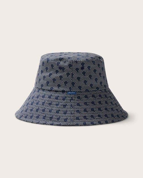 Shop Hemlock Bali Wide Brim Bucket Hat In Indigo Waves