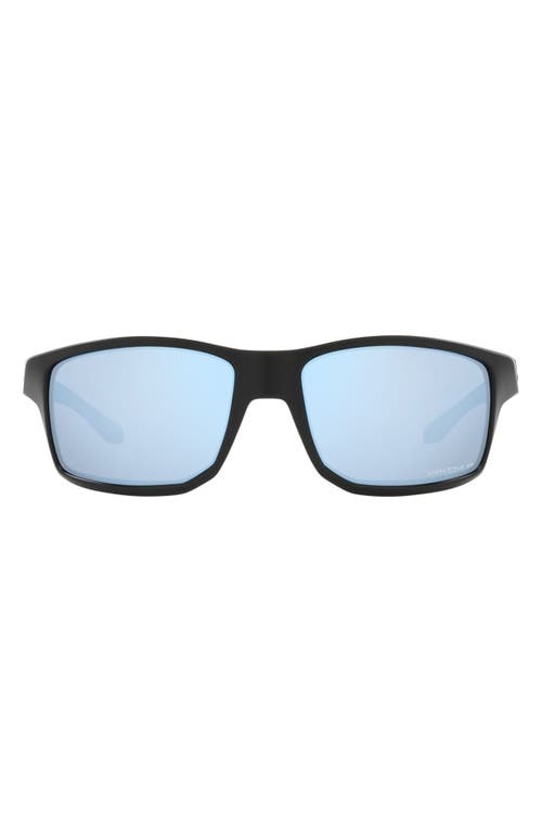 Oakley 61mm Polarized Rectangle Sunglasses in Matte Black/Prizm Deep Water at Nordstrom