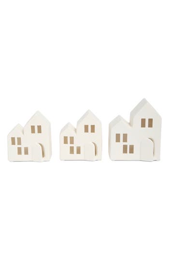 Shop Nordstrom Rack Set Of 3 Ceramic Holiday Houses In White Multi