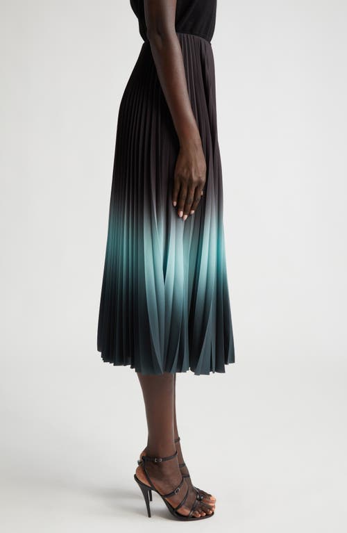 Jason Wu Collection Dip Dye Pleated Skirt In Black/skyblue/seagre