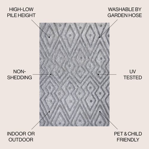 Jonathan Y Balansat Moroccan Diamond Indoor/outdoor Area Rug In Dark Gray