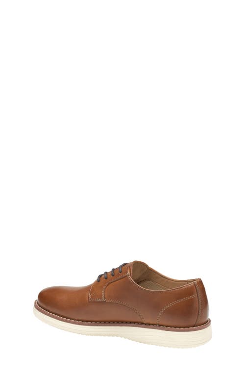 Johnston & Murphy Kids' Upton Plain Toe Derby In Tan Full Grain