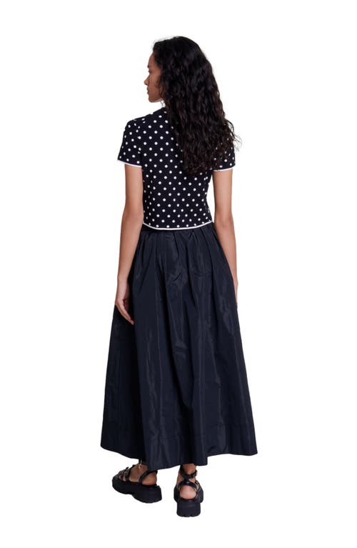 Maje Pleated Full Skirt In Black